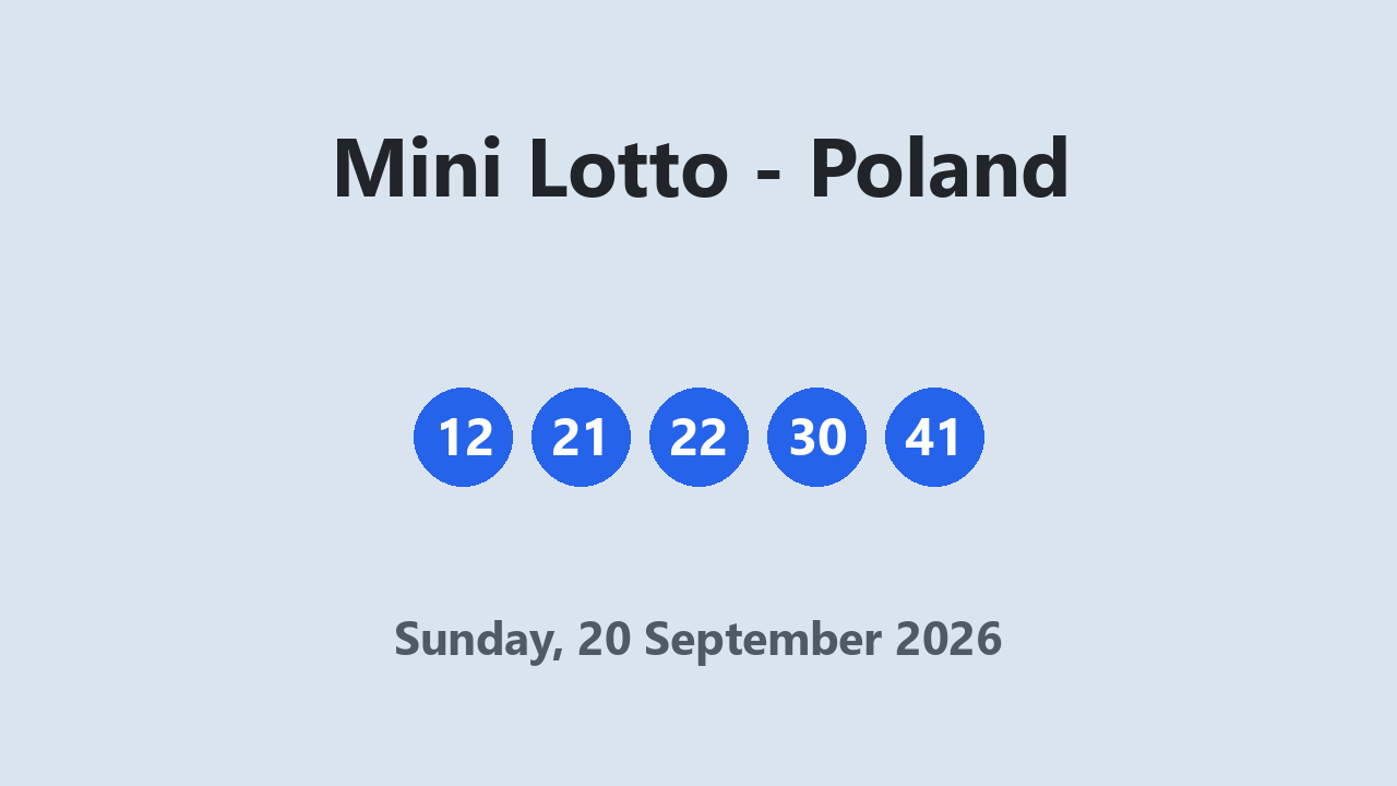 Mini Lotto results 20 September 2026