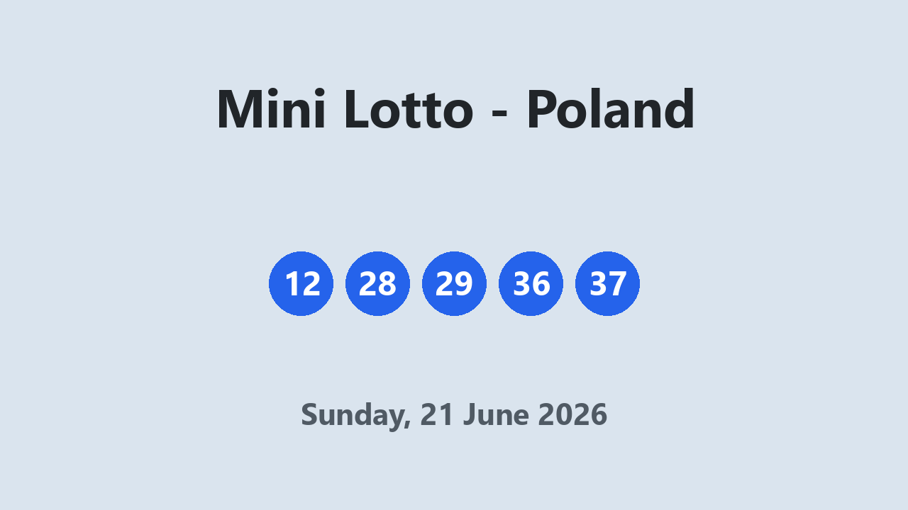 Mini Lotto results 21 June 2026