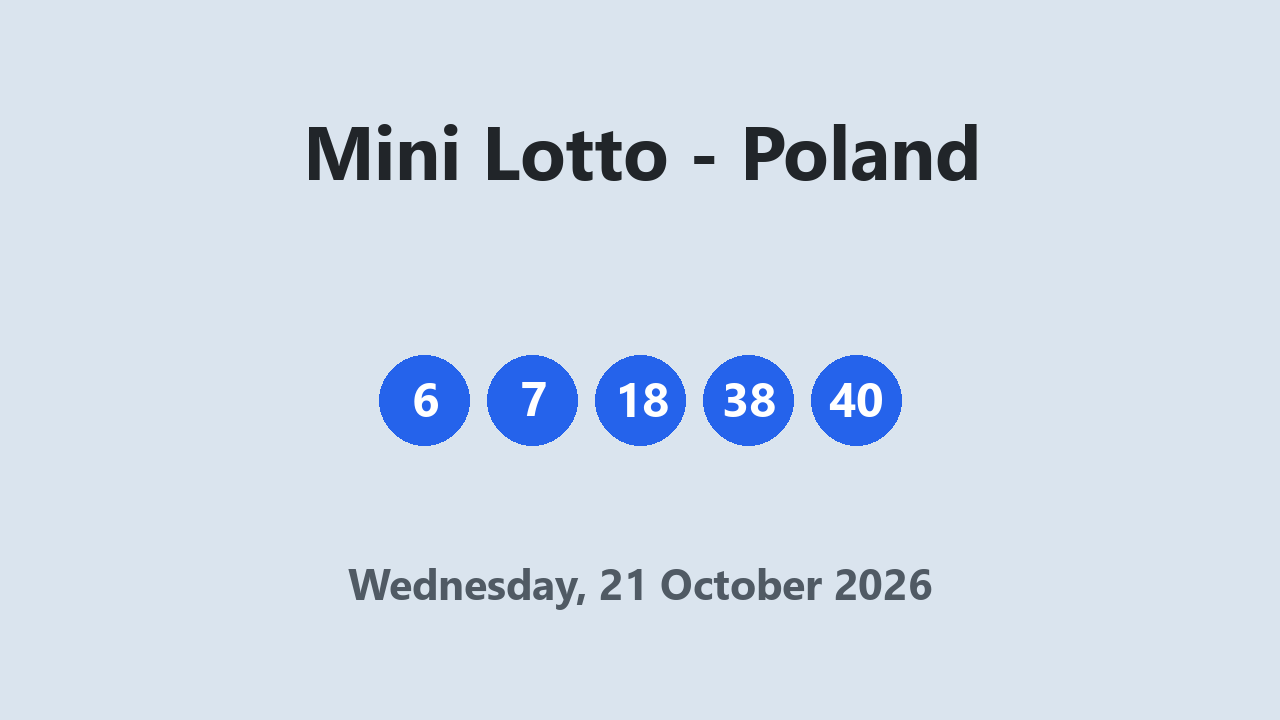 Mini Lotto results 21 October 2026