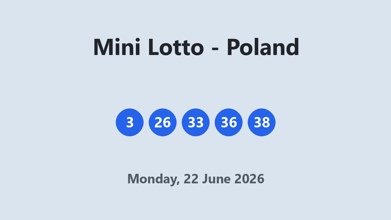 Mini Lotto results 22 June 2026
