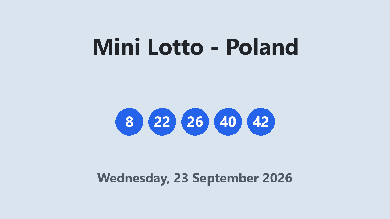 Mini Lotto results 23 September 2026