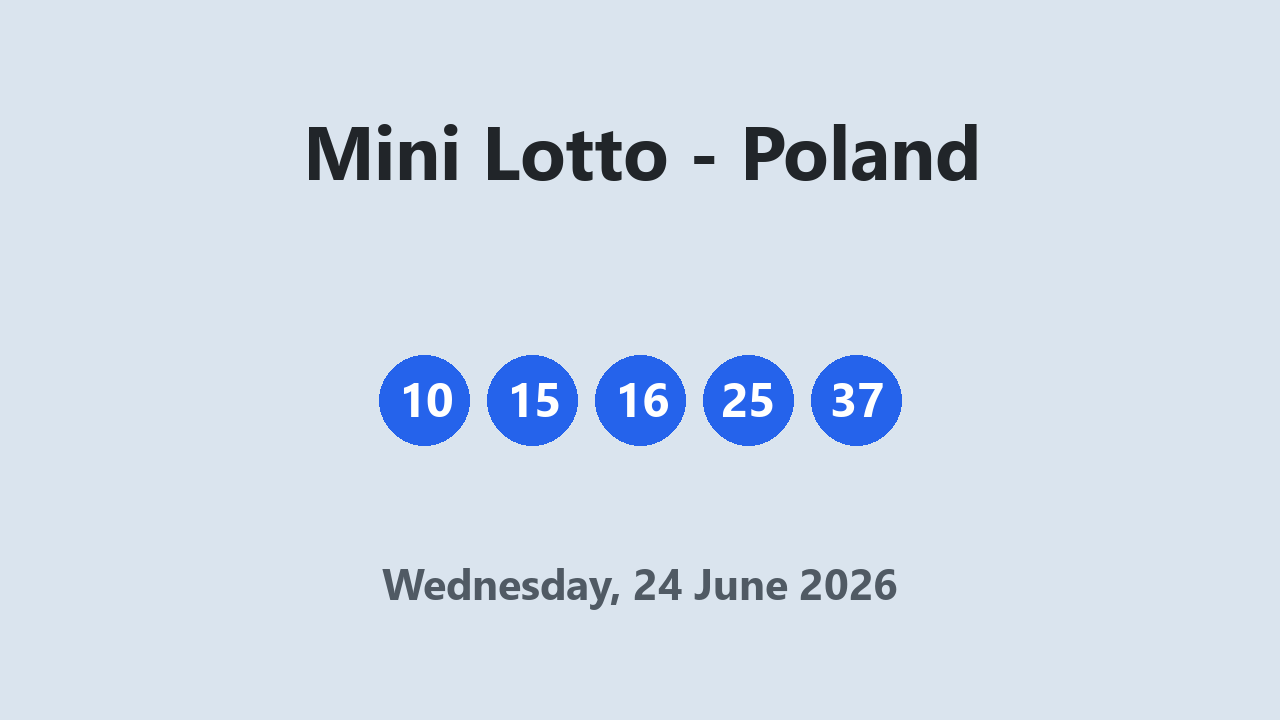 Mini Lotto results 24 June 2026