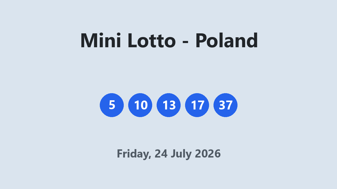 Mini Lotto results 24 July 2026