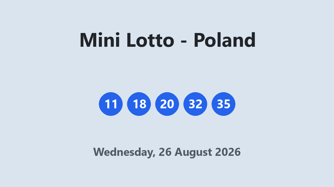 Mini Lotto results 26 August 2026