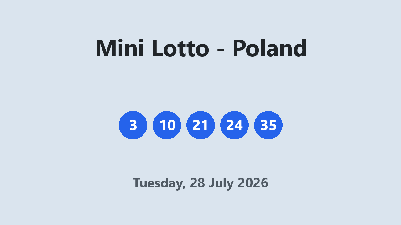 Mini Lotto results 28 July 2026