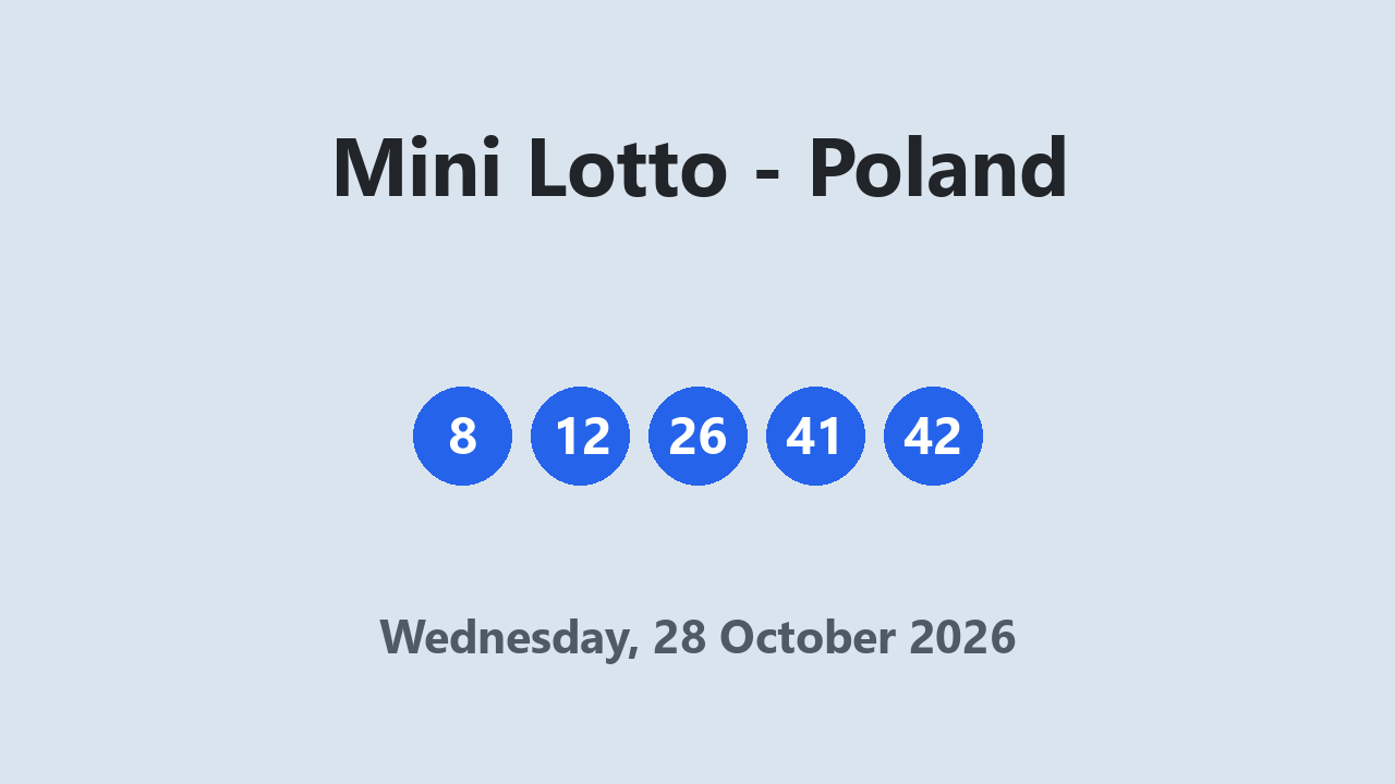 Mini Lotto results 28 October 2026