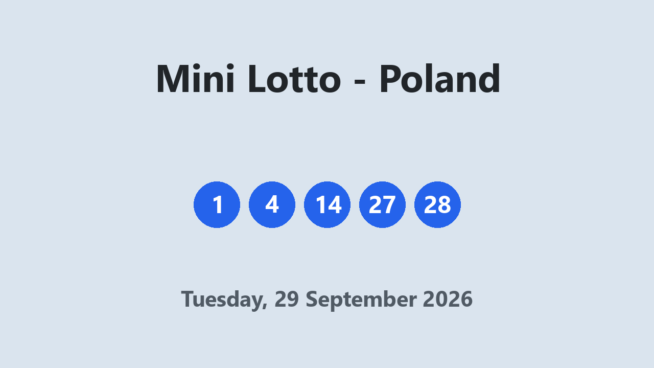 Mini Lotto results 29 September 2026
