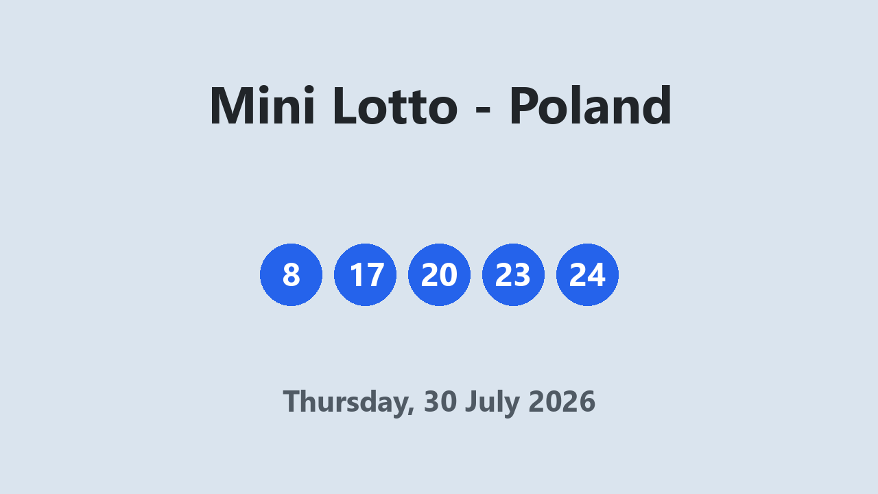 Mini Lotto results 30 July 2026