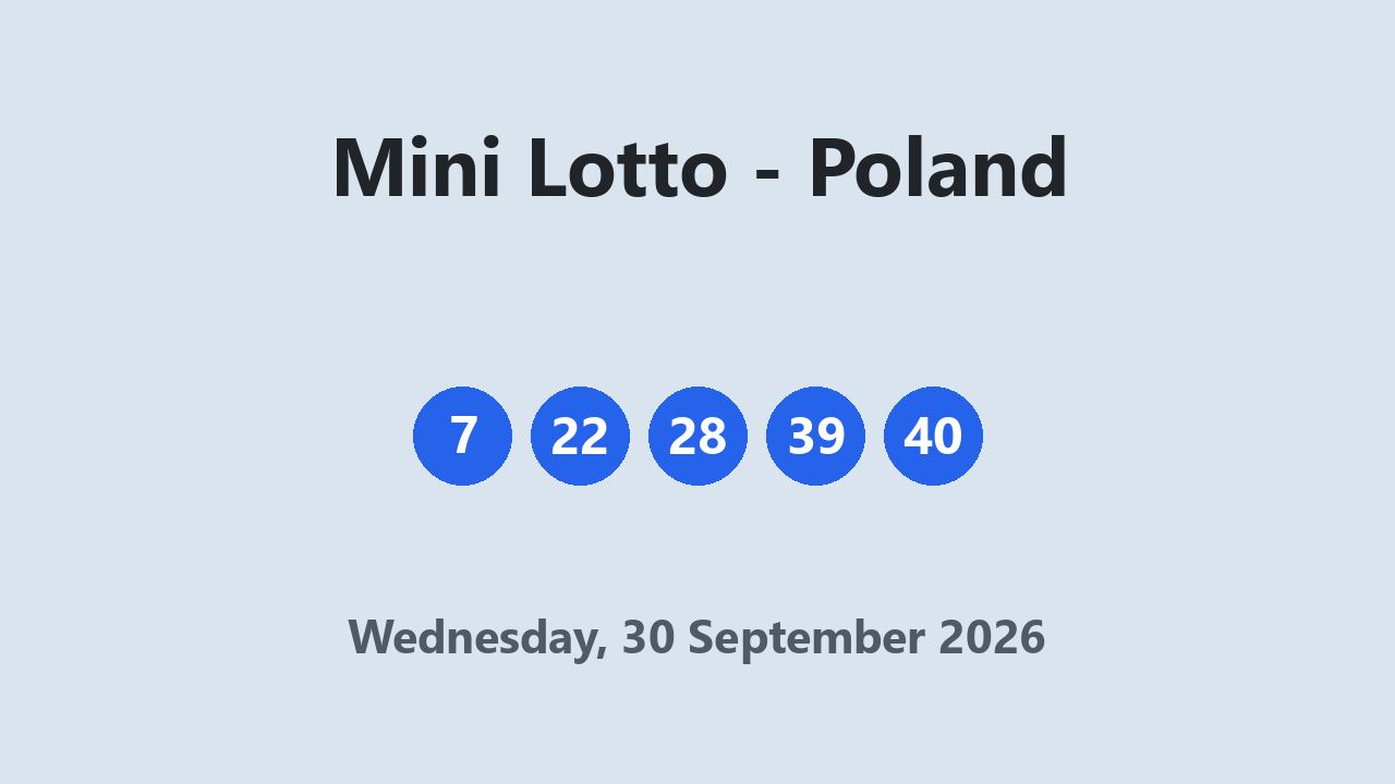 Mini Lotto results 30 September 2026