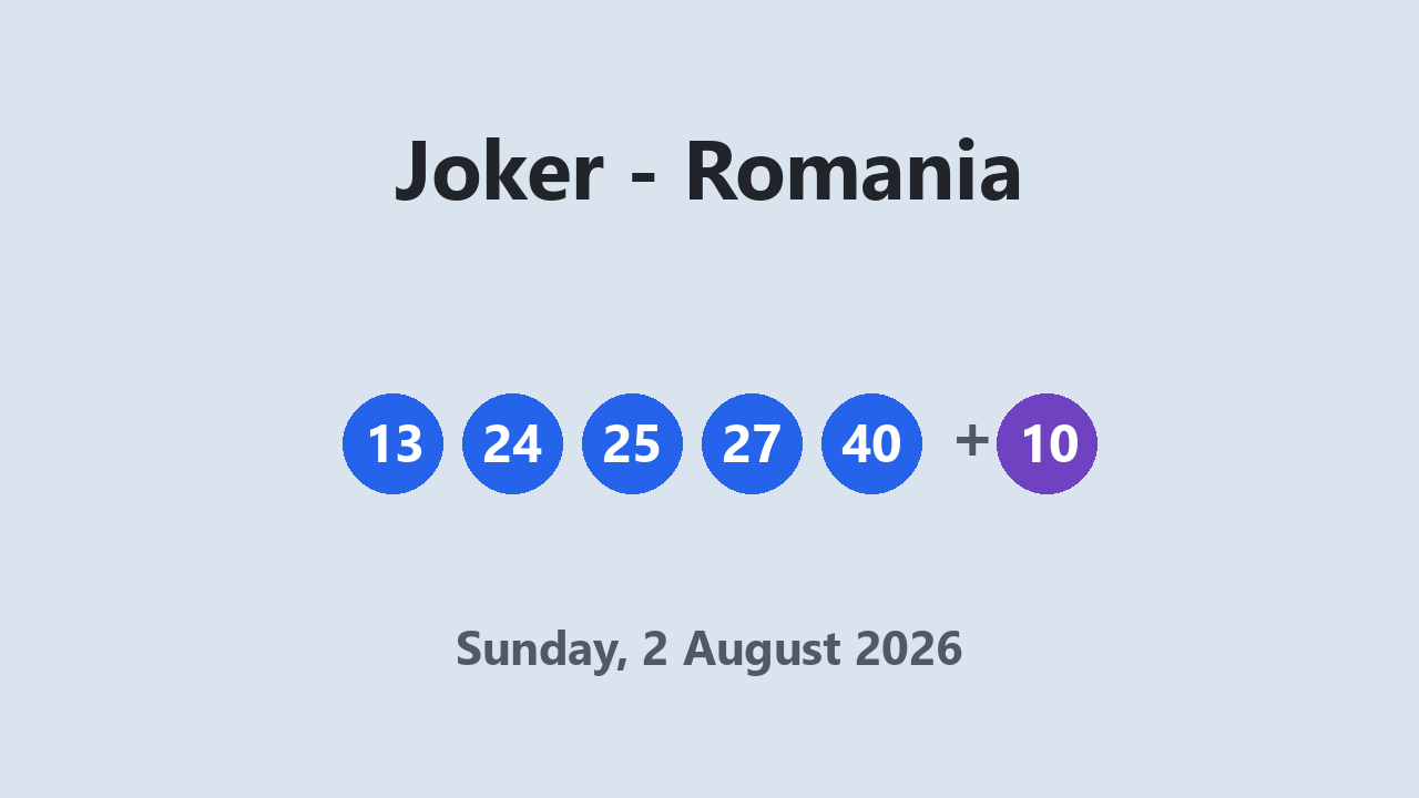Joker results 2 August 2026