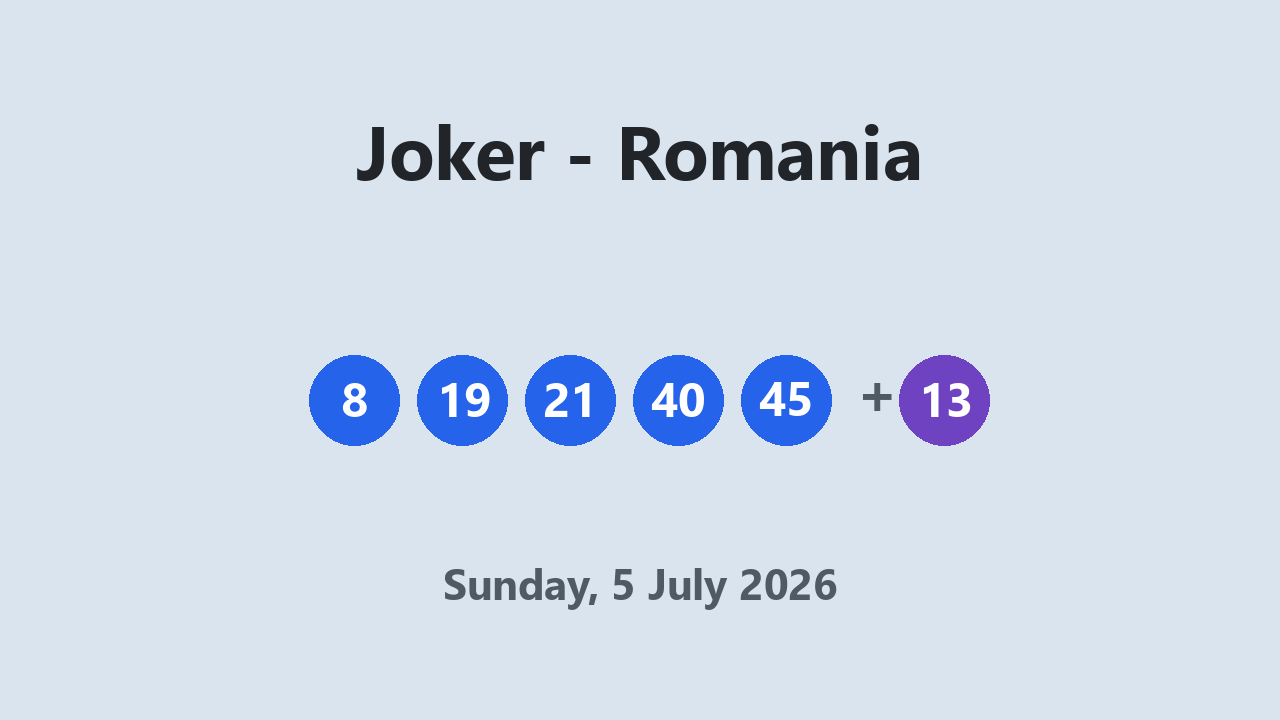 Joker results 5 July 2026