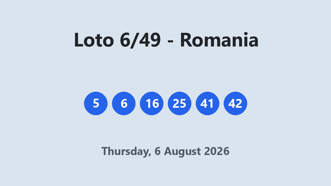 Loto 6/49 results 6 August 2026