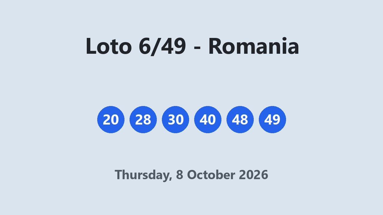 Loto 6/49 results 8 October 2026