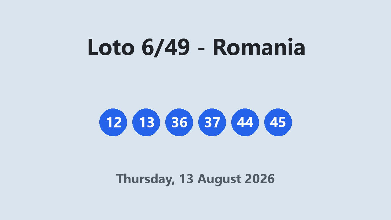 Loto 6/49 results 13 August 2026
