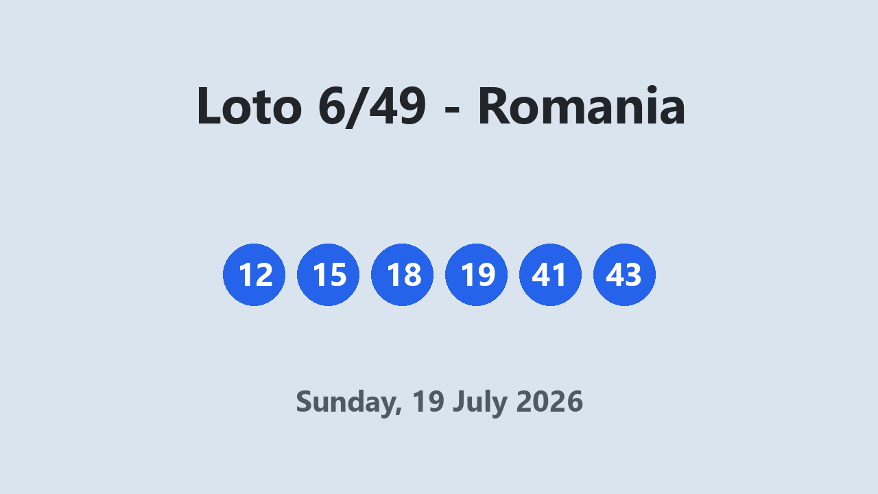 Loto 6/49 results 19 July 2026