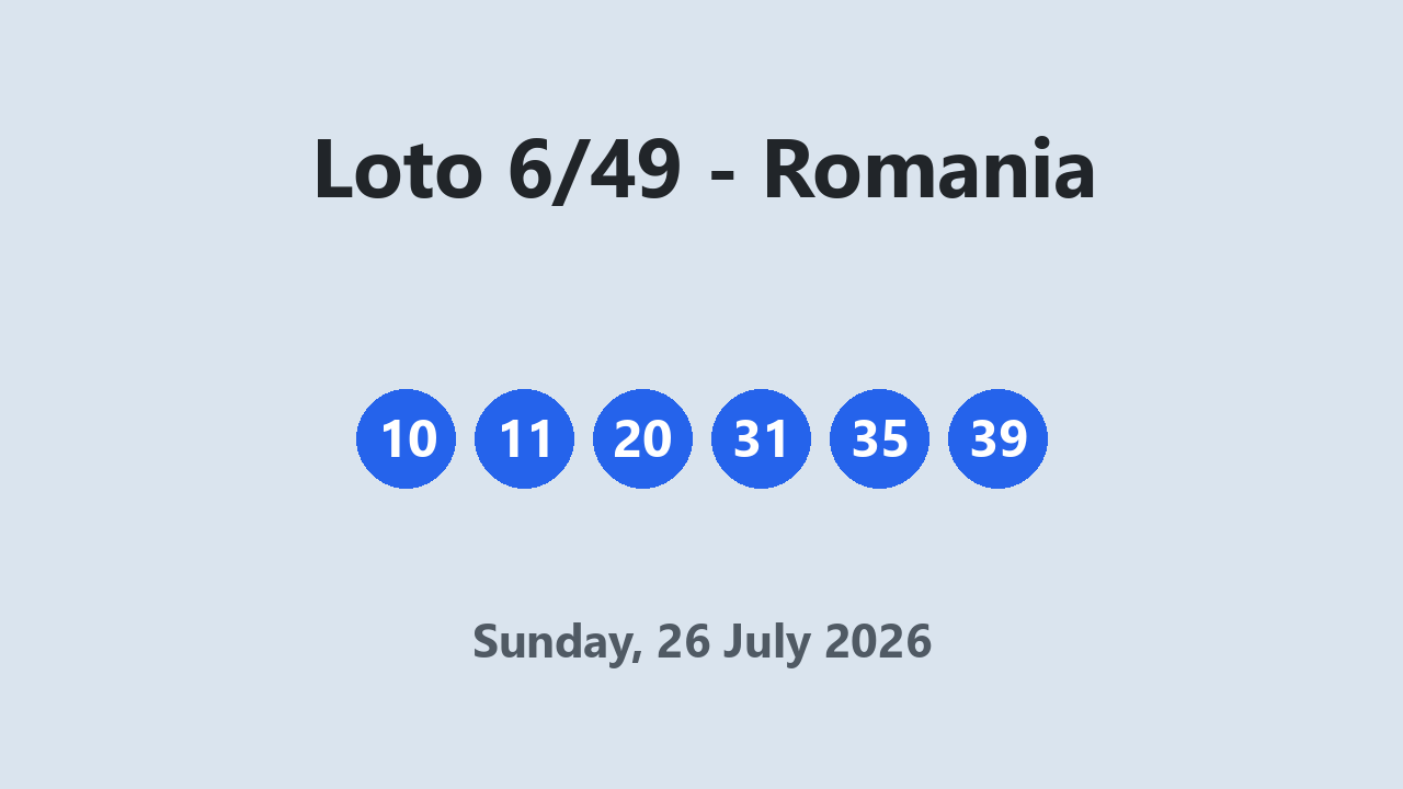Loto 6/49 results 26 July 2026