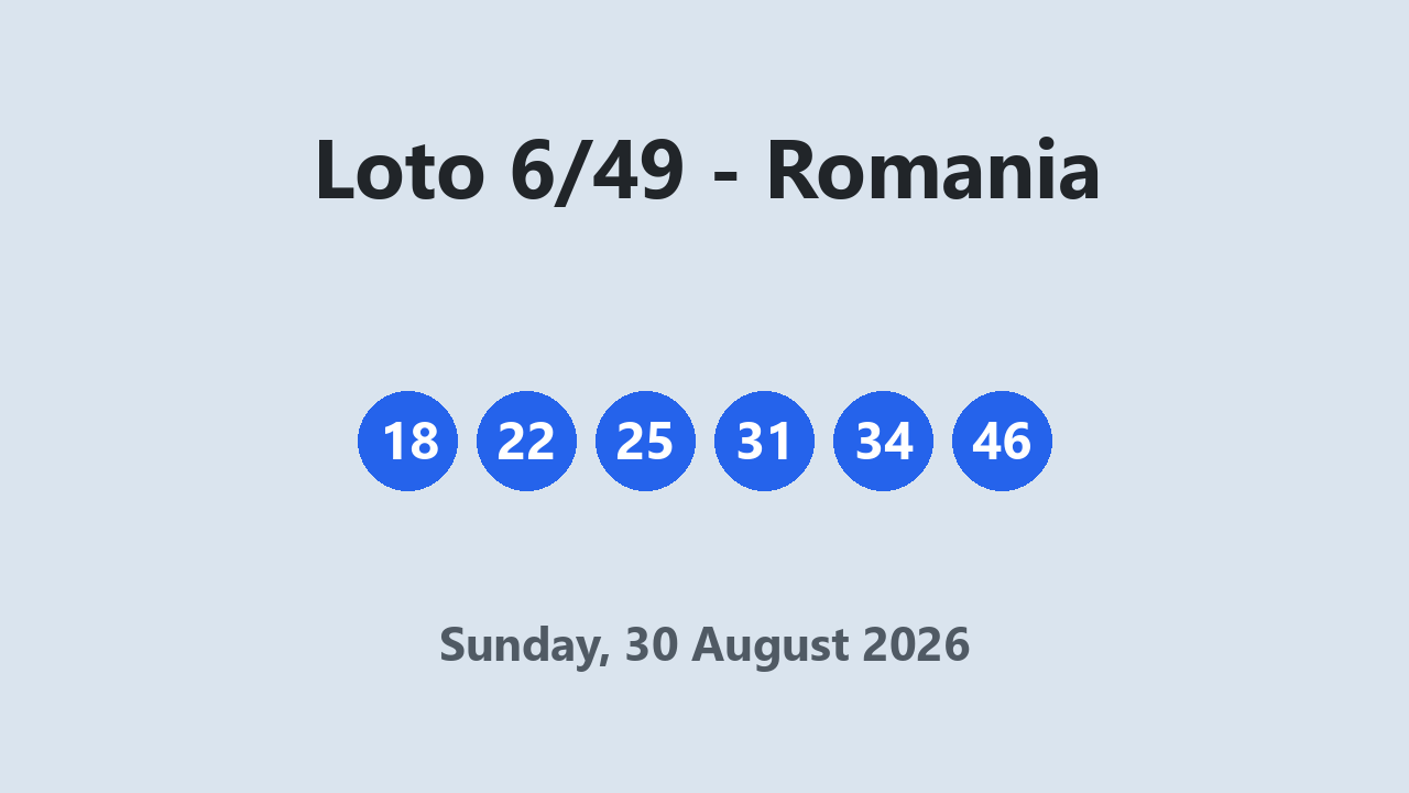 Loto 6/49 results 30 August 2026