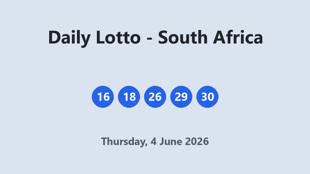 Daily Lotto results 4 June 2026