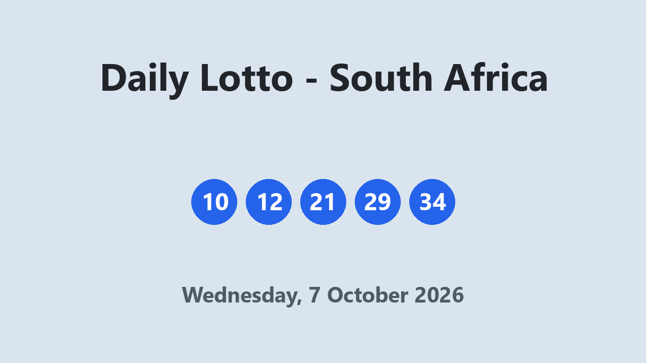 Daily Lotto results 7 October 2026