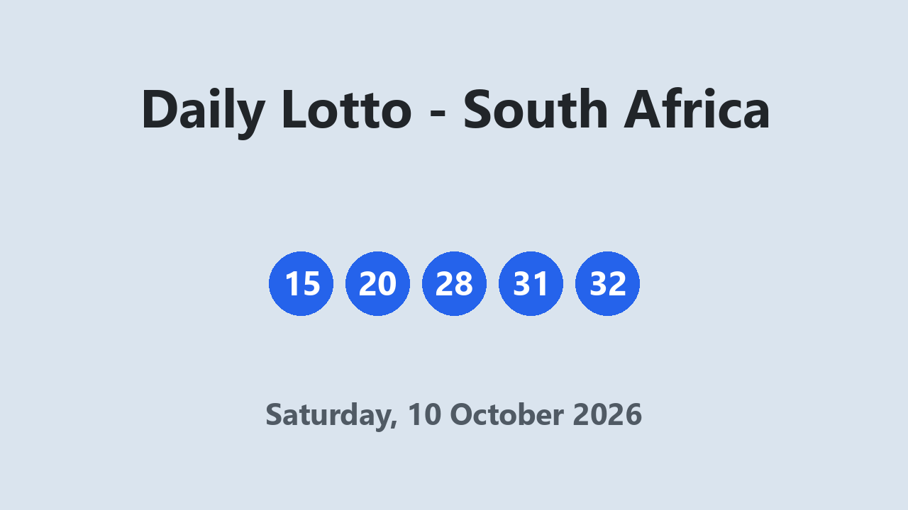 Daily Lotto results 10 October 2026
