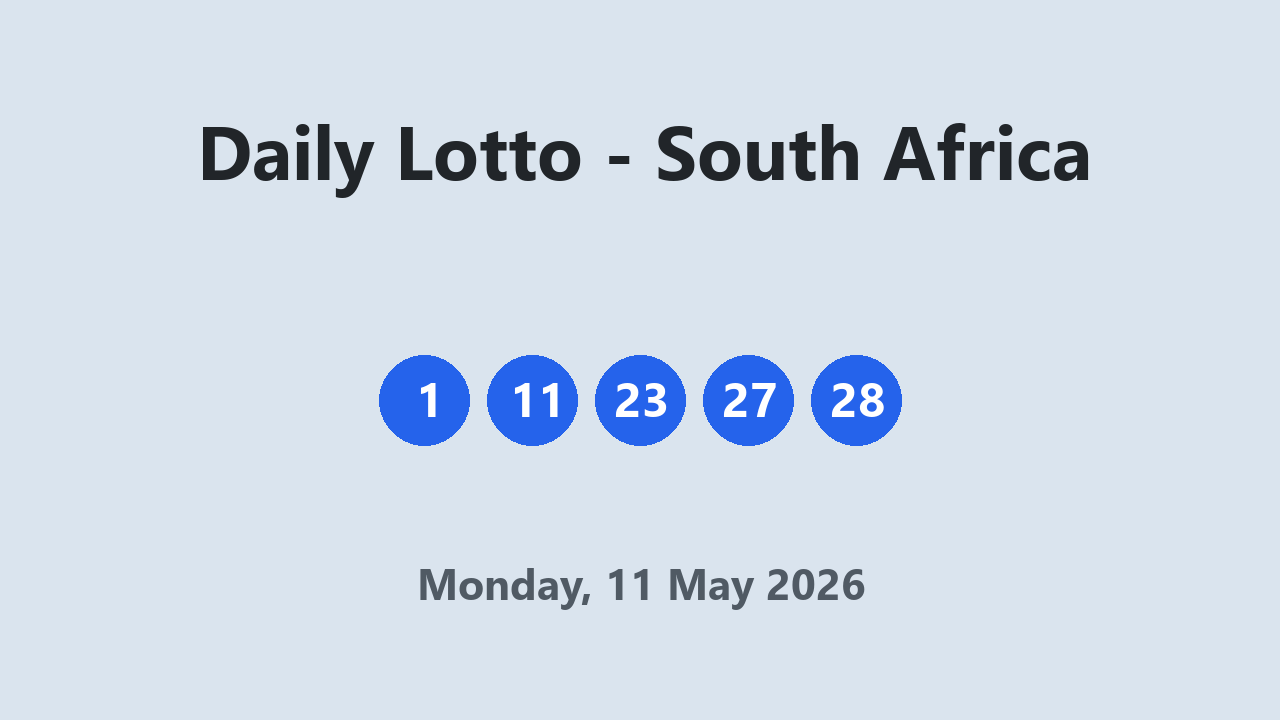 Daily Lotto results 11 May 2026