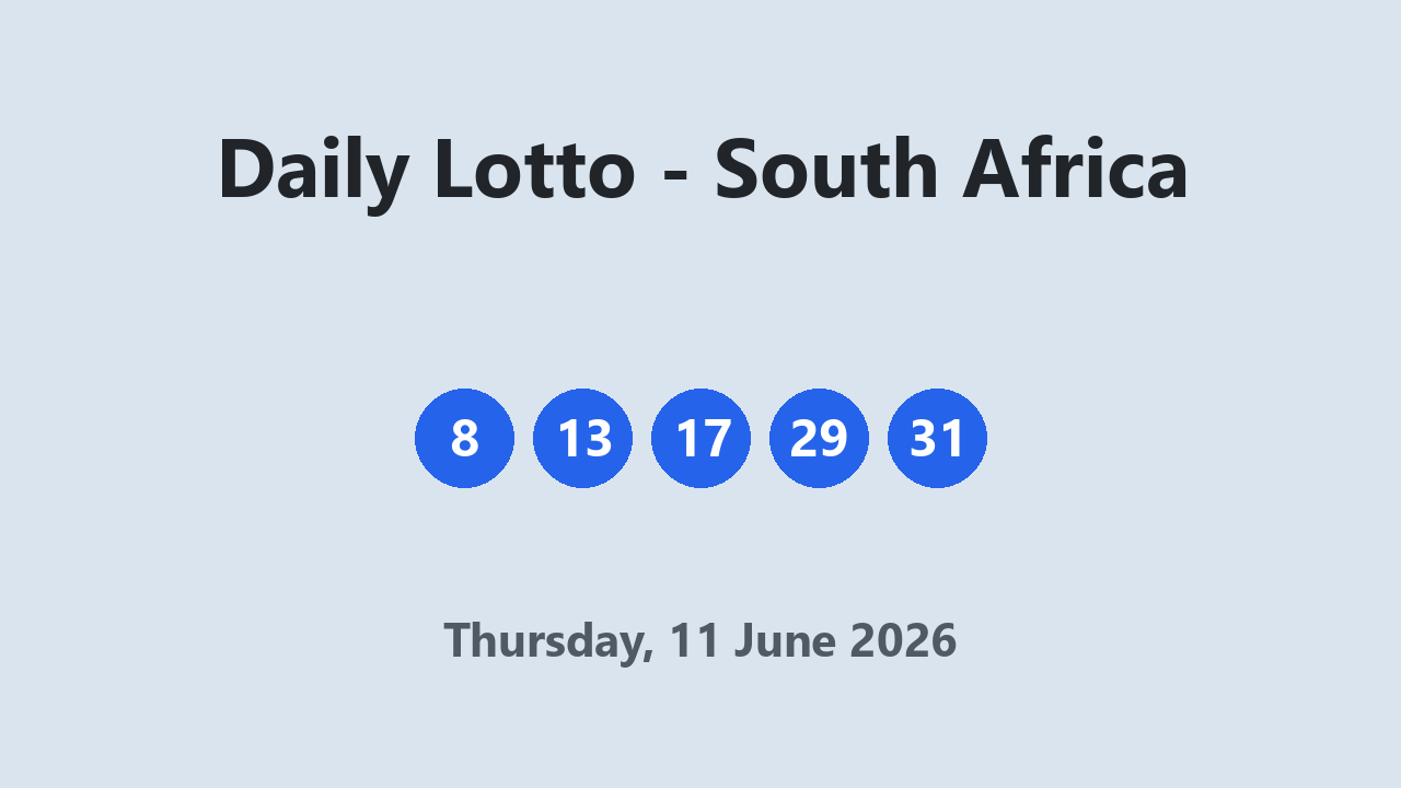 Daily Lotto results 11 June 2026