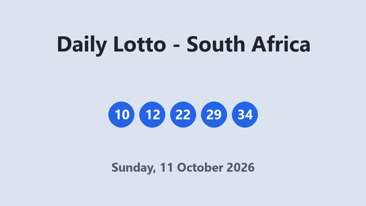 Daily Lotto results 11 October 2026