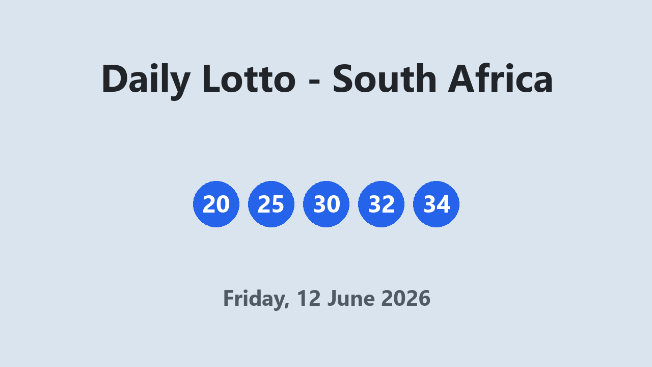 Daily Lotto results 12 June 2026