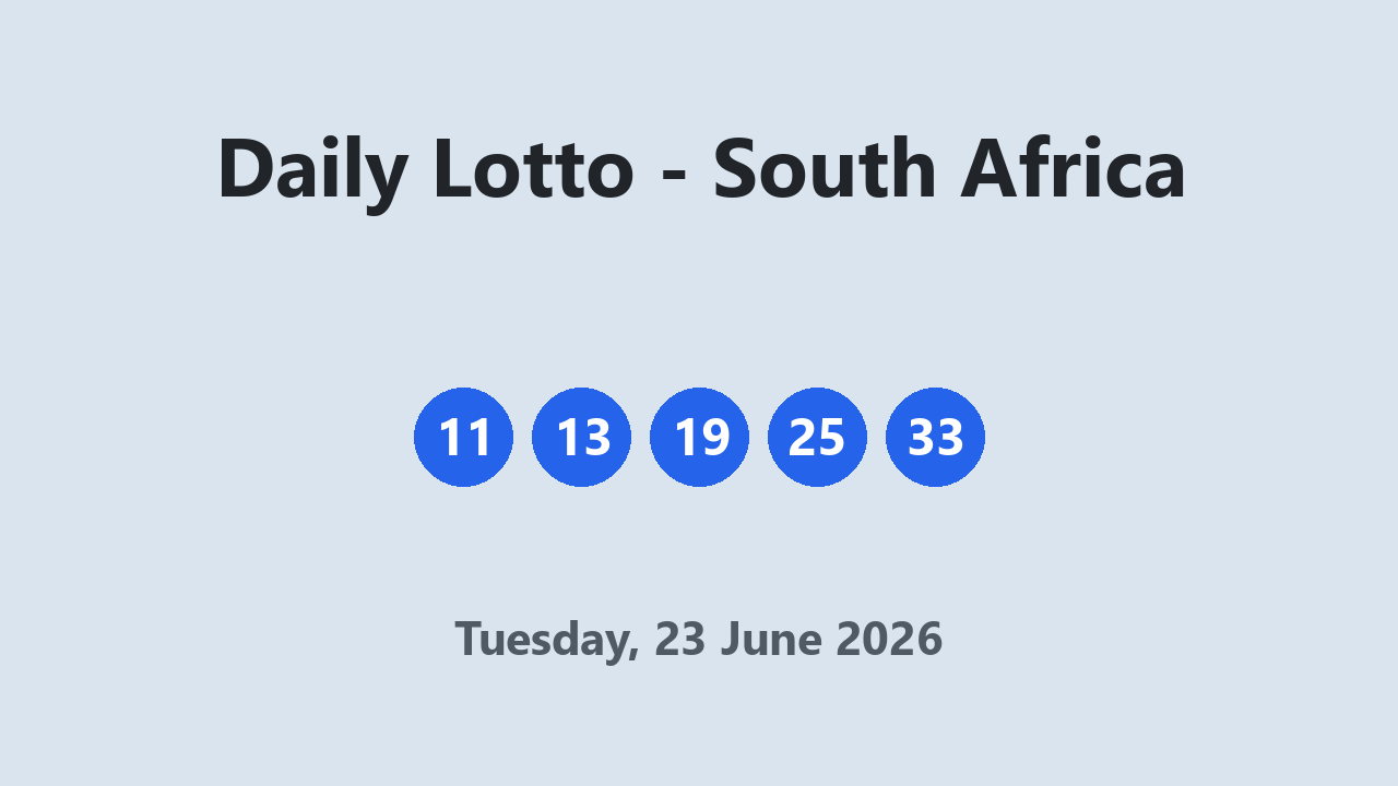 Daily Lotto results 23 June 2026