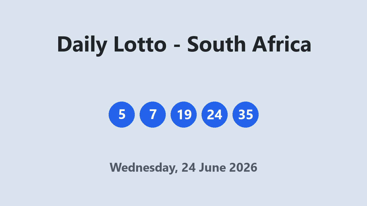 Daily Lotto results 24 June 2026