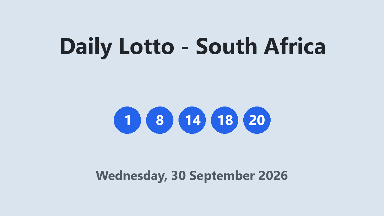 Daily Lotto results 30 September 2026