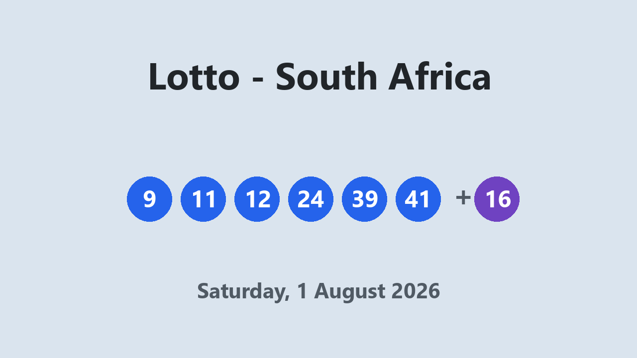 Lotto results 1 August 2026