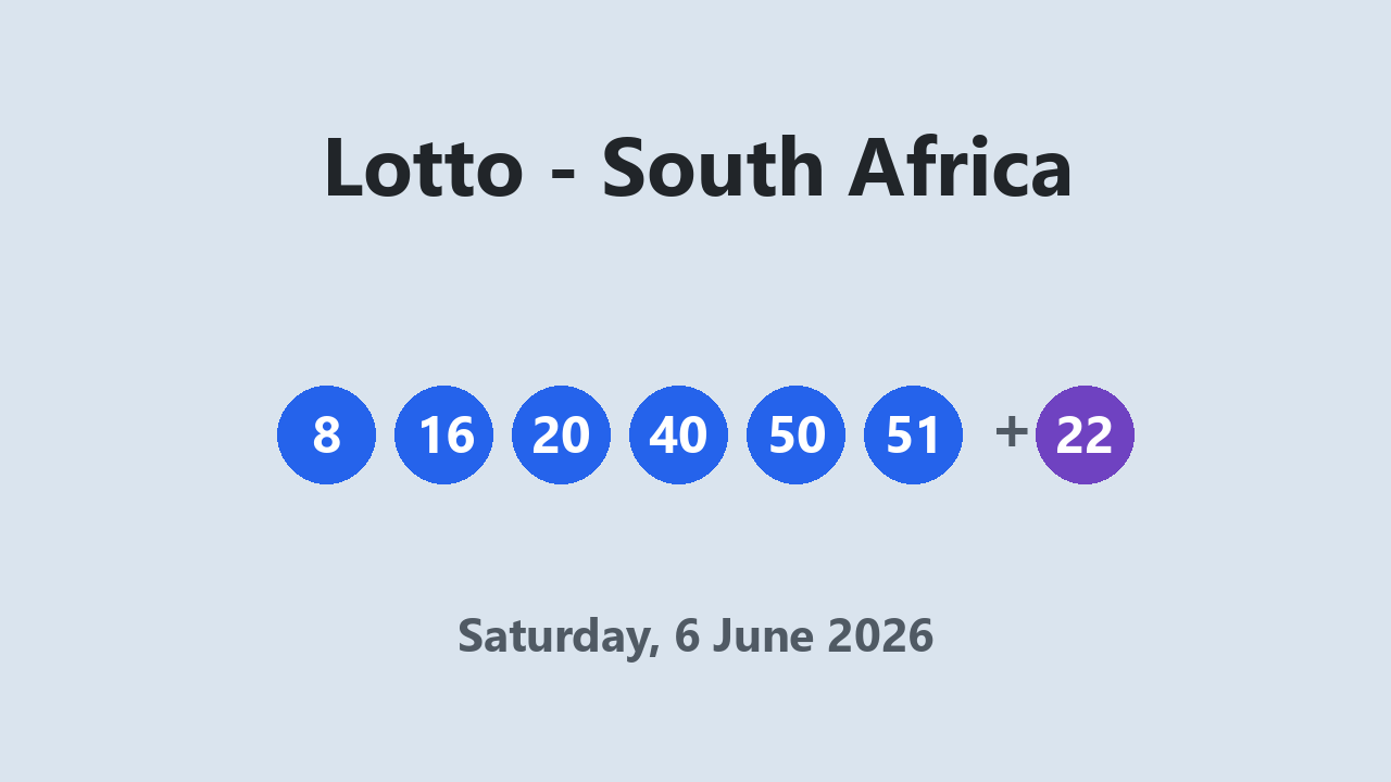 Lotto results 6 June 2026