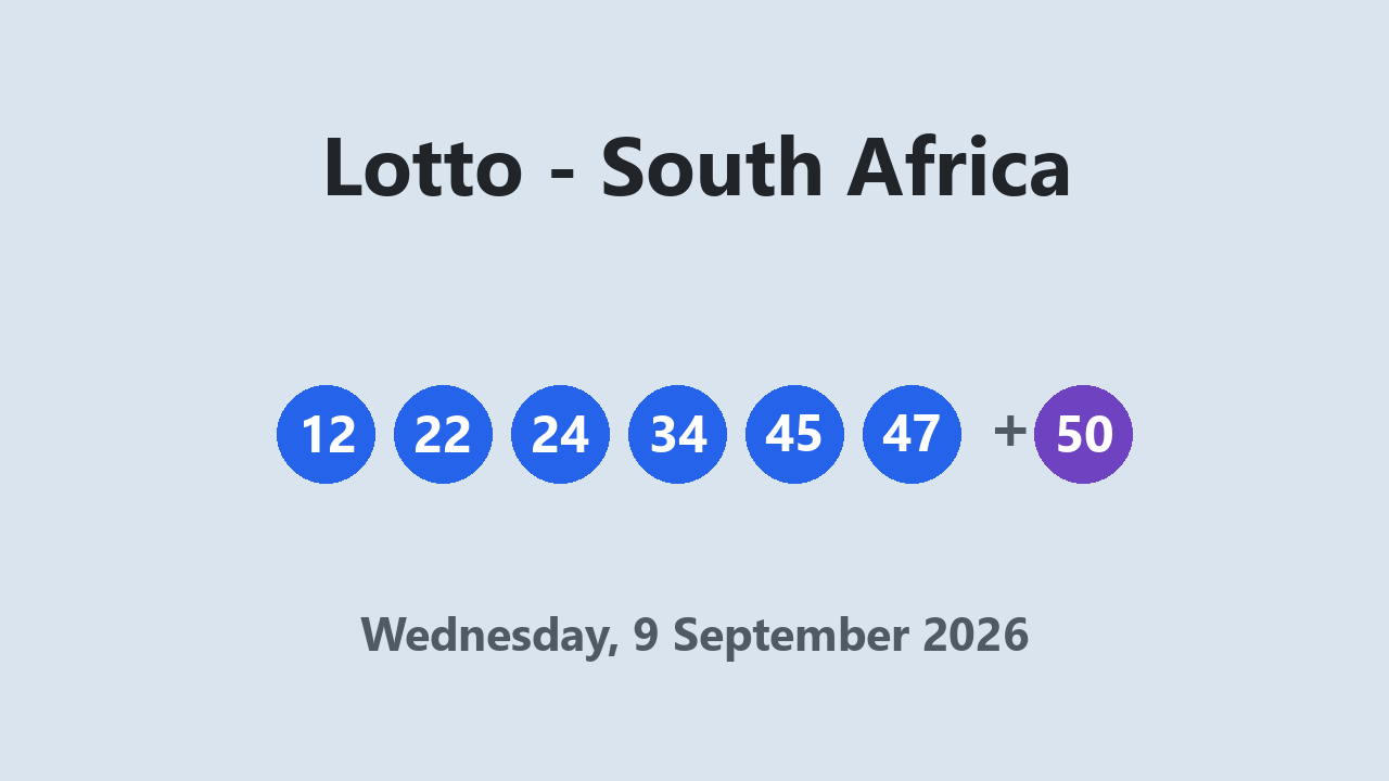 Lotto results 9 September 2026