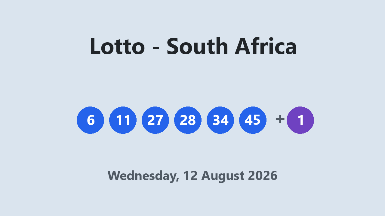 Lotto results 12 August 2026