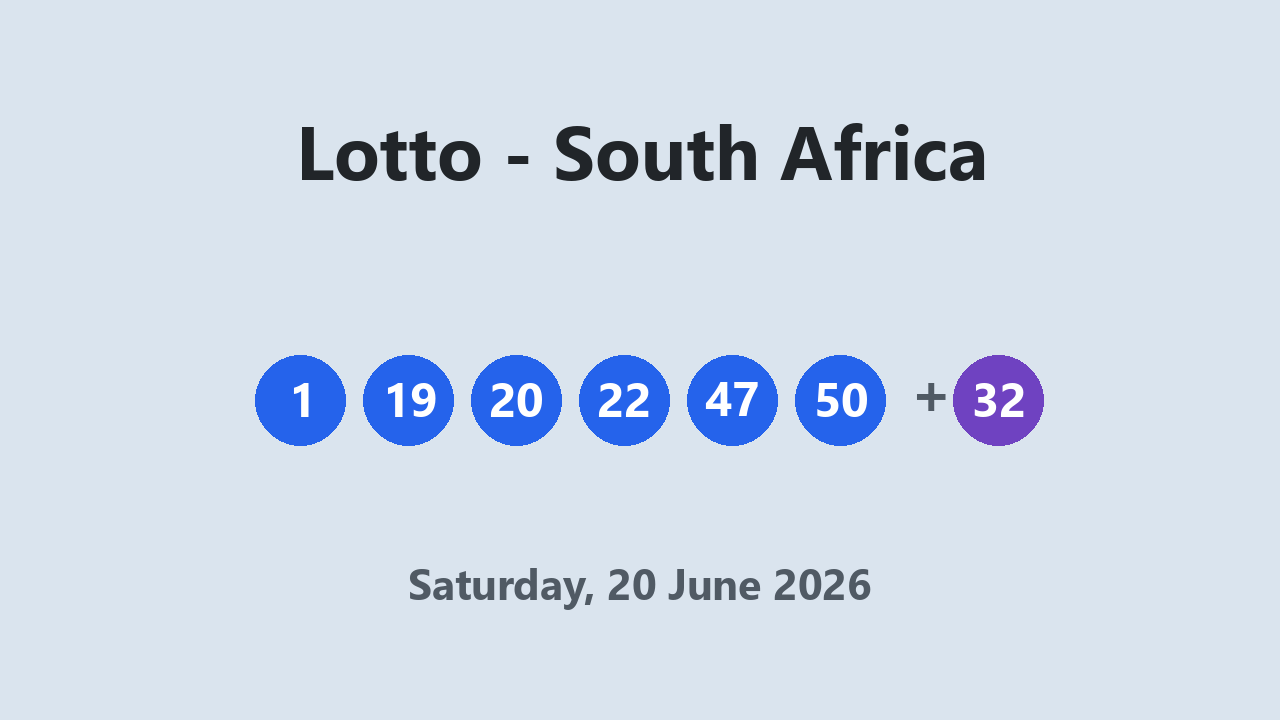 Lotto results 20 June 2026