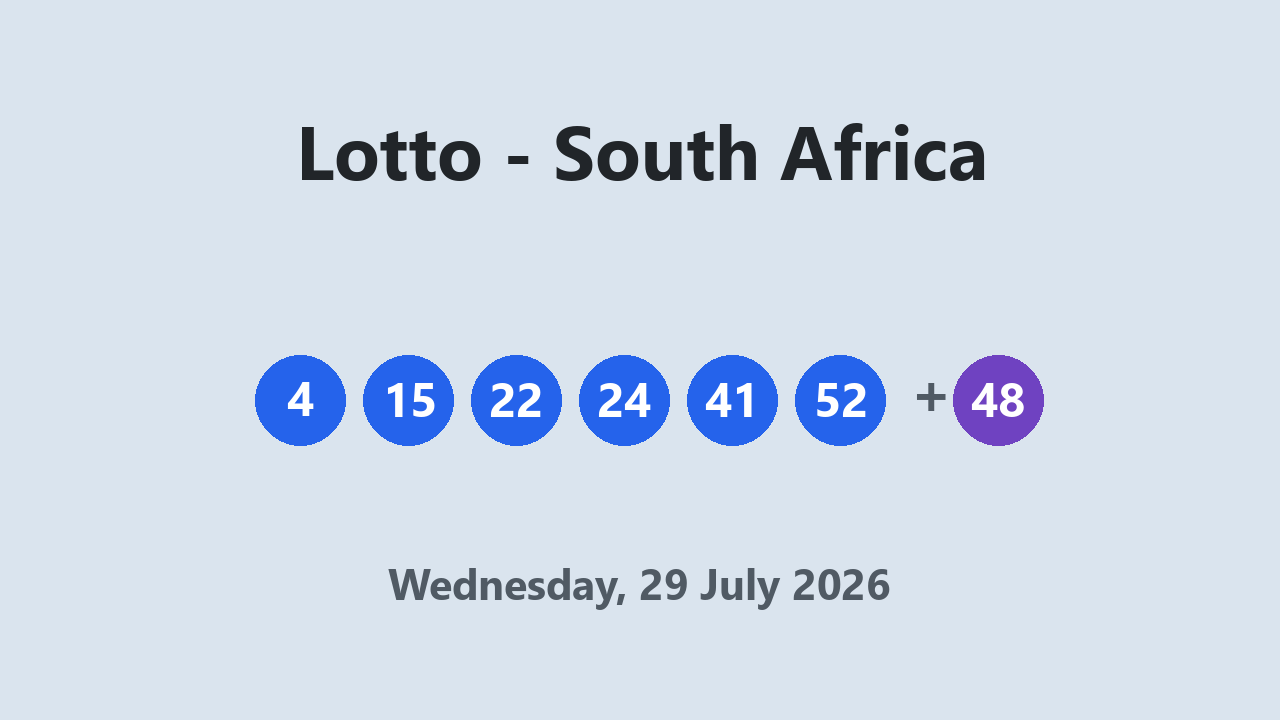 Lotto results 29 July 2026