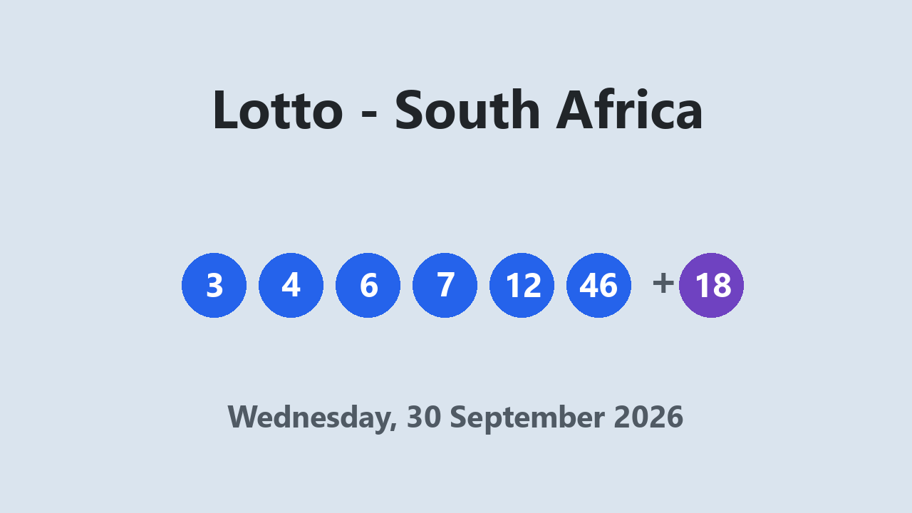 Lotto results 30 September 2026