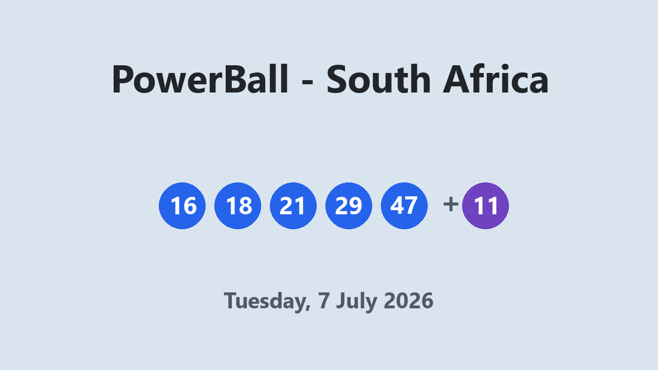 PowerBall results 7 July 2026
