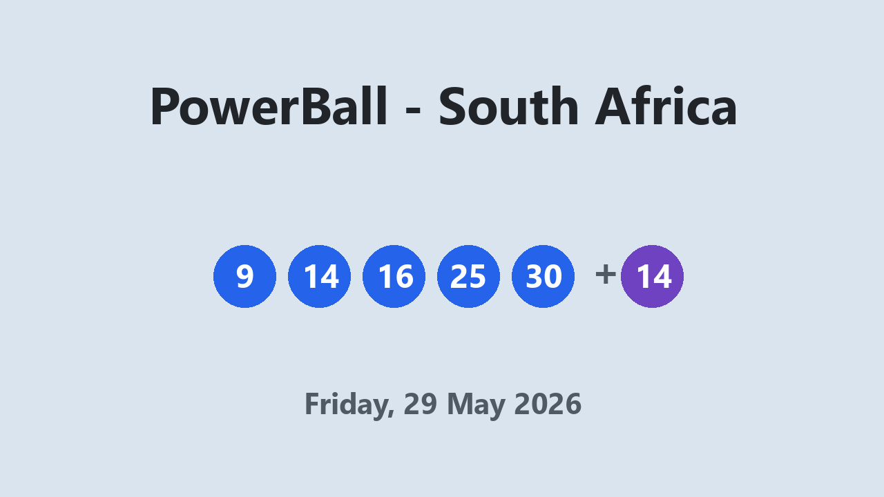PowerBall results 29 May 2026