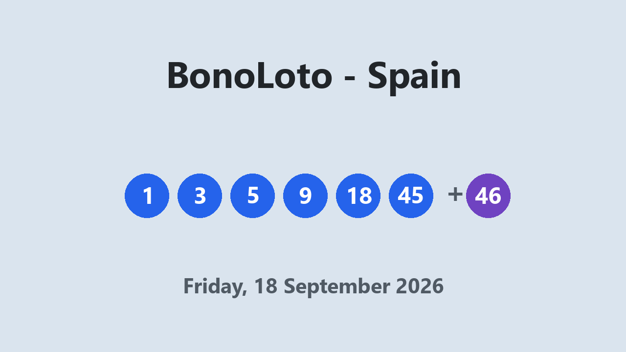 BonoLoto results 18 September 2026