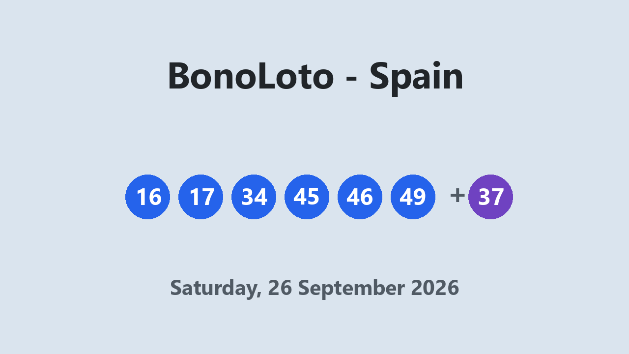 BonoLoto results 26 September 2026