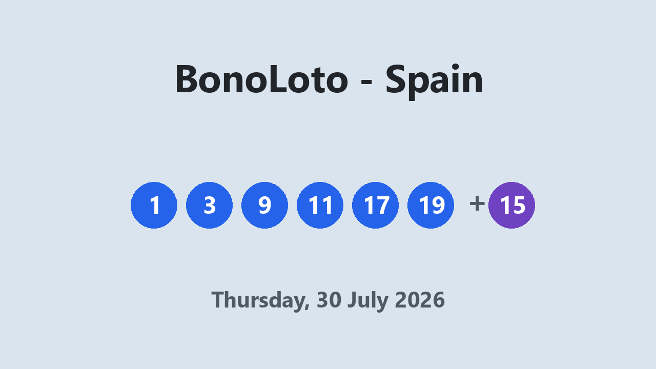 BonoLoto results 30 July 2026