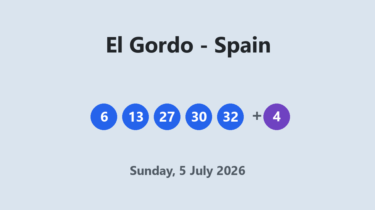 El Gordo results 5 July 2026
