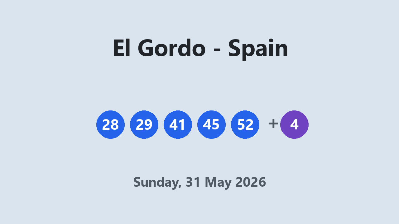 El Gordo results 31 May 2026