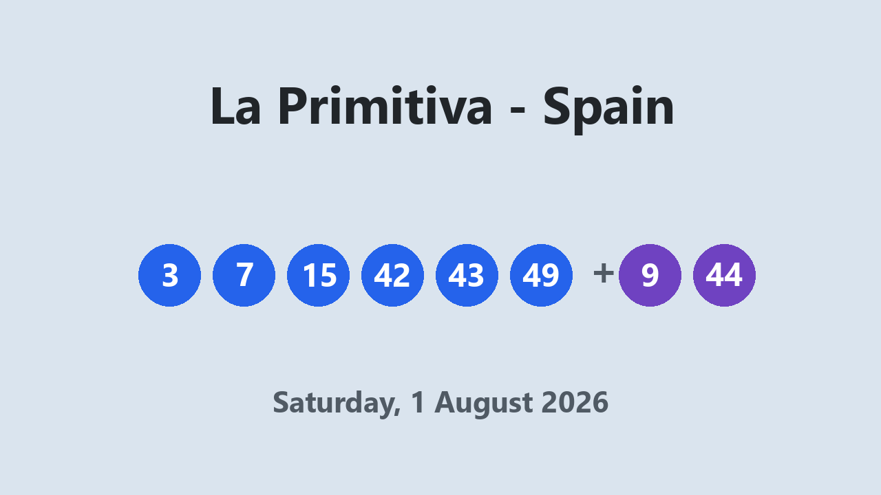 La Primitiva results 1 August 2026