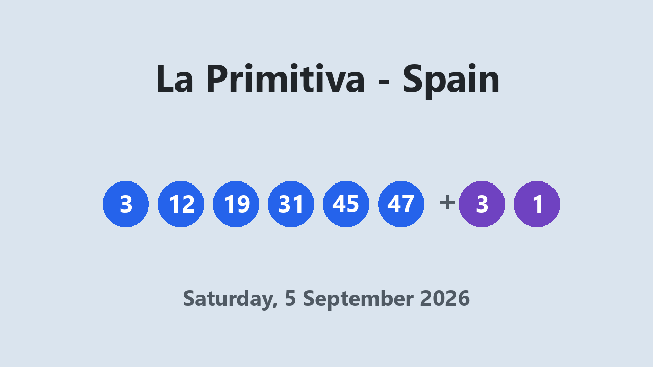 La Primitiva results 5 September 2026