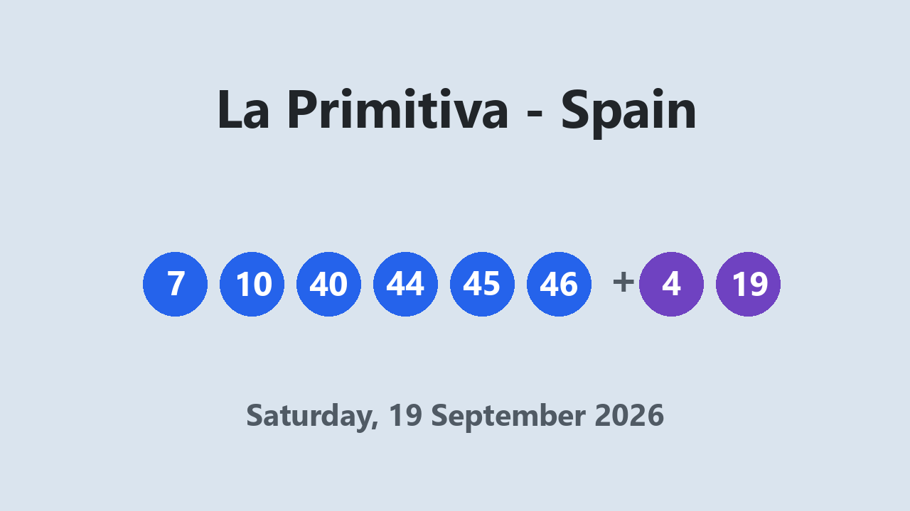 La Primitiva results 19 September 2026