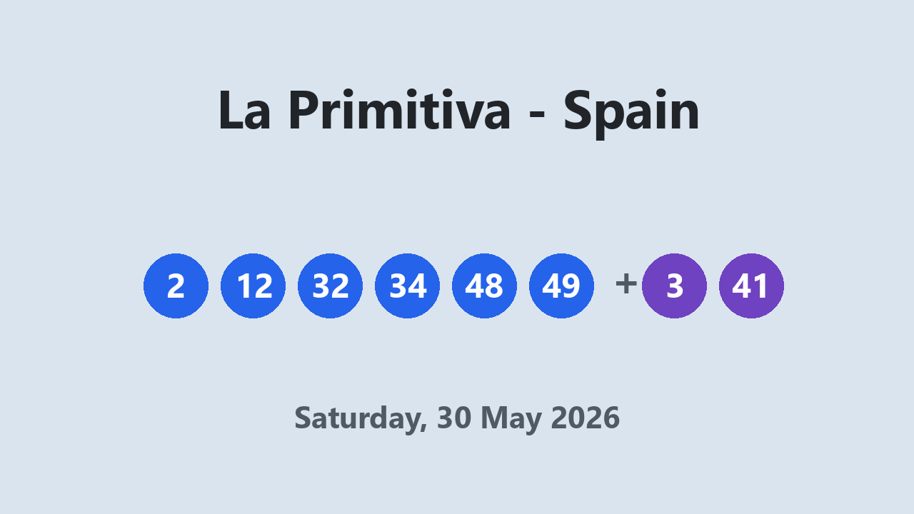 La Primitiva results 30 May 2026