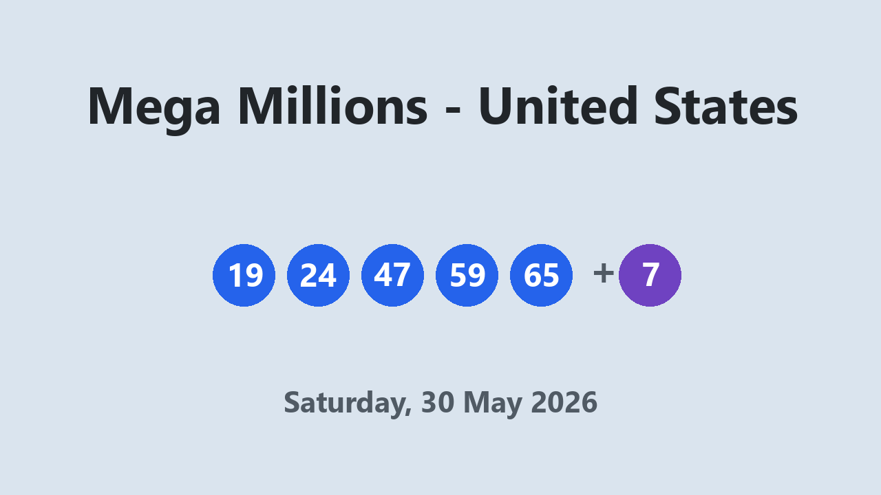 Mega Millions results 30 May 2026